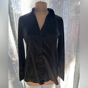 Express Black Long Sleeve Button Down Blouse L